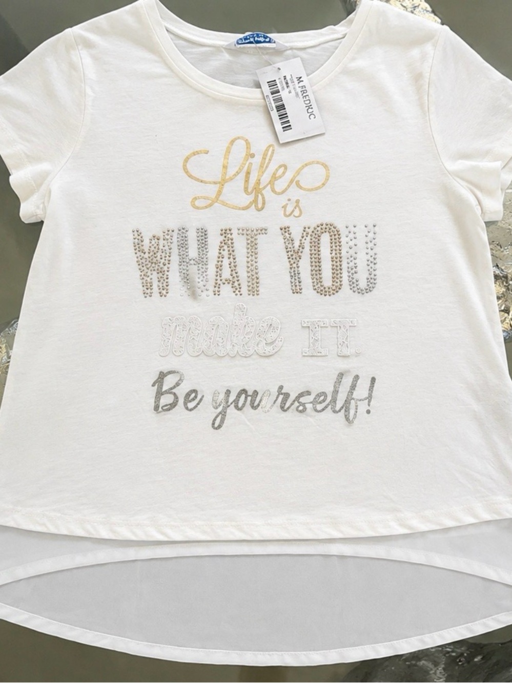 Mayoral Girls Embellished High-Low Top – Size 12 – NWT – Purchased at M.Fredrick